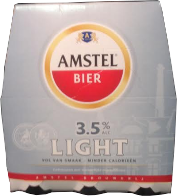 Amstel light sixpack met  6 flesjes van 0,30 liter